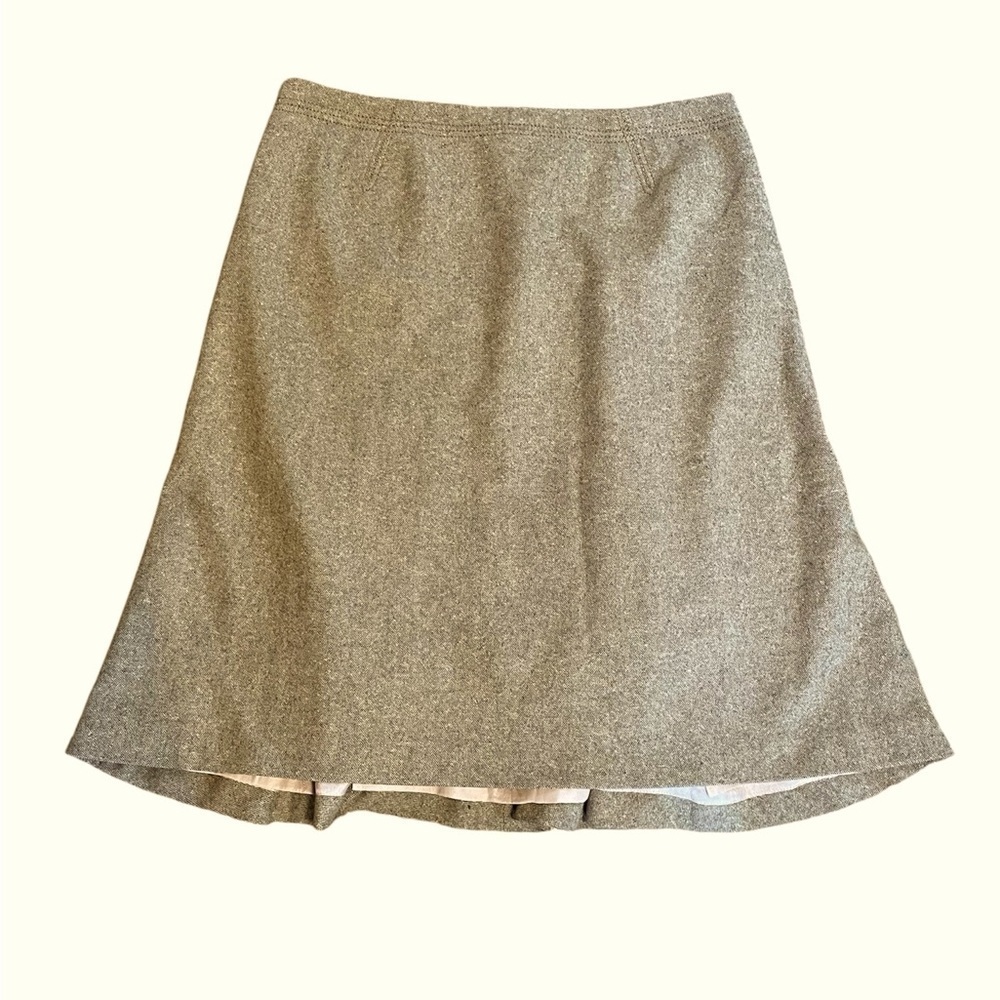 Nina Ricci Wool Tweed Pencil Skirt With Pin Tuck Detail Sz 10